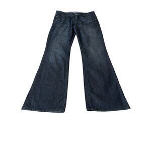 Gap 1969 Women's Long & Lean Trouser Denim Sz 29/8 Dark Wash Stretch Boho